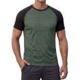 thumbnail image 5 of INSPIRE CHIC Men's Raglan T-Shirt Short Sleeve Crewneck Casual Baseball T-Shirts M Olive Green, 5 of 6