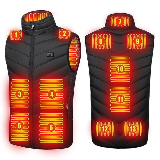 Chaleco calefactable mejorado de 11 zonas para hombre, abrigo calefactor con carga Usb, chaquetas sin mangas con calefacción inteligente