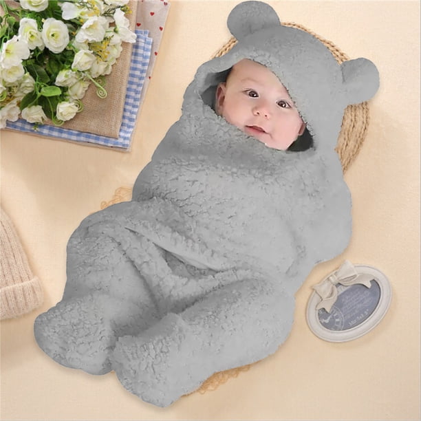 Saco de dormir de felpa para recién nacidos, manta para bebé, manta para dormir, manta de felpa para envolver al bebé, manta de felpa para envolver al bebé, muy versátil