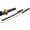 Black & Gold, variant on SZCO 37" Samurai Katana Sword - Handmade Stainless Steel Japanese Sword With Red Rain Skin, White Wood Scabbard.
