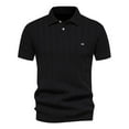 thumbnail image 2 of Yaoyar Mens Knitted Polo Shirt Short Sleeve Knit Texture Shirt Men Short Sleeve Turndown Collar Blouse Shirt Black,S, 2 of 9