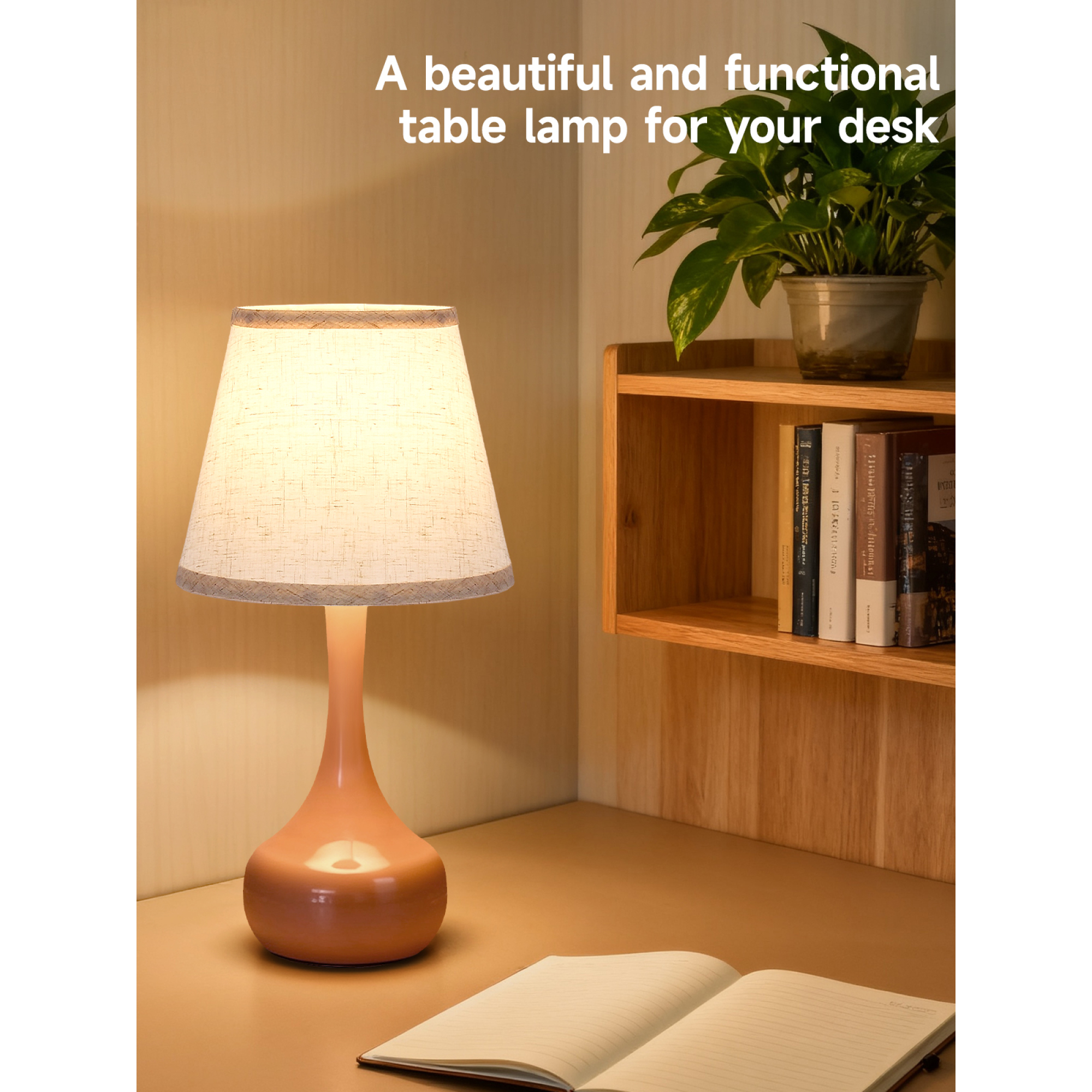 Leumius 3-Way Dimmable Set of 2 Small Bedside Lamps for Night Stands, Black LED Desk Lamps for Kids Room,Office,Living Room, End Table Pink