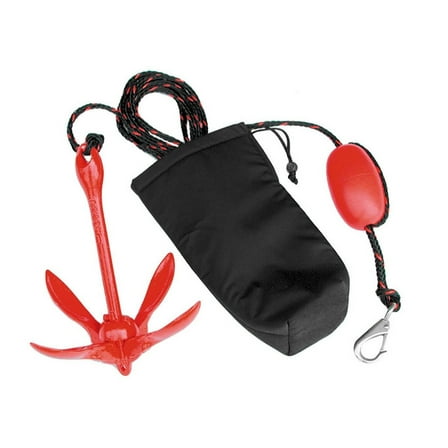 3.5 lb Painted Grapnel Anchor Snap Hook Marker Buoy Padded Storage Bag