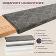thumbnail image 2 of MBIGM Bullnose Carpet Stair Treads for Wooden Steps, Non-Slip Indoor Stair Runner w/ TPU Backing & Steel Reinforcement, Dark Gray, Diamond 14 Pack, 2 of 10