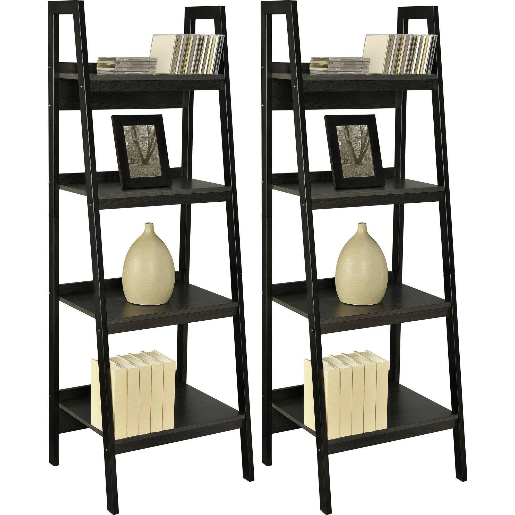 Altra Metal Ladder Bookcase, Set of 2, Black