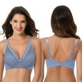 thumbnail image 5 of Curve Muse Women's Plus Size Unlined Minimizer Full Coverage Mesh Underwire Bra-2pack-Black,Lt Blue-34DD, 5 of 7