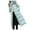 Mint Green, variant on IROINID Women's Winter Warm Mid-Long Coat Solid Color Zip Up Puffer Long Sleeve Hoodie Outwear, Black