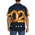 thumbnail image 3 of Kdxio Men's Hawaiian Shirt for Men Short Sleeve Shirt 2025 Happy New Year 6 Summer Casual Holiday Beach Button Down T-Shirts, 3 of 5