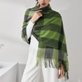 thumbnail image 6 of Prolriy Scarf for Women Autumn and Winter Colorful Plaid Shawl Thickening Warm Fringe Scarf Womens Scarf Green, 6 of 7