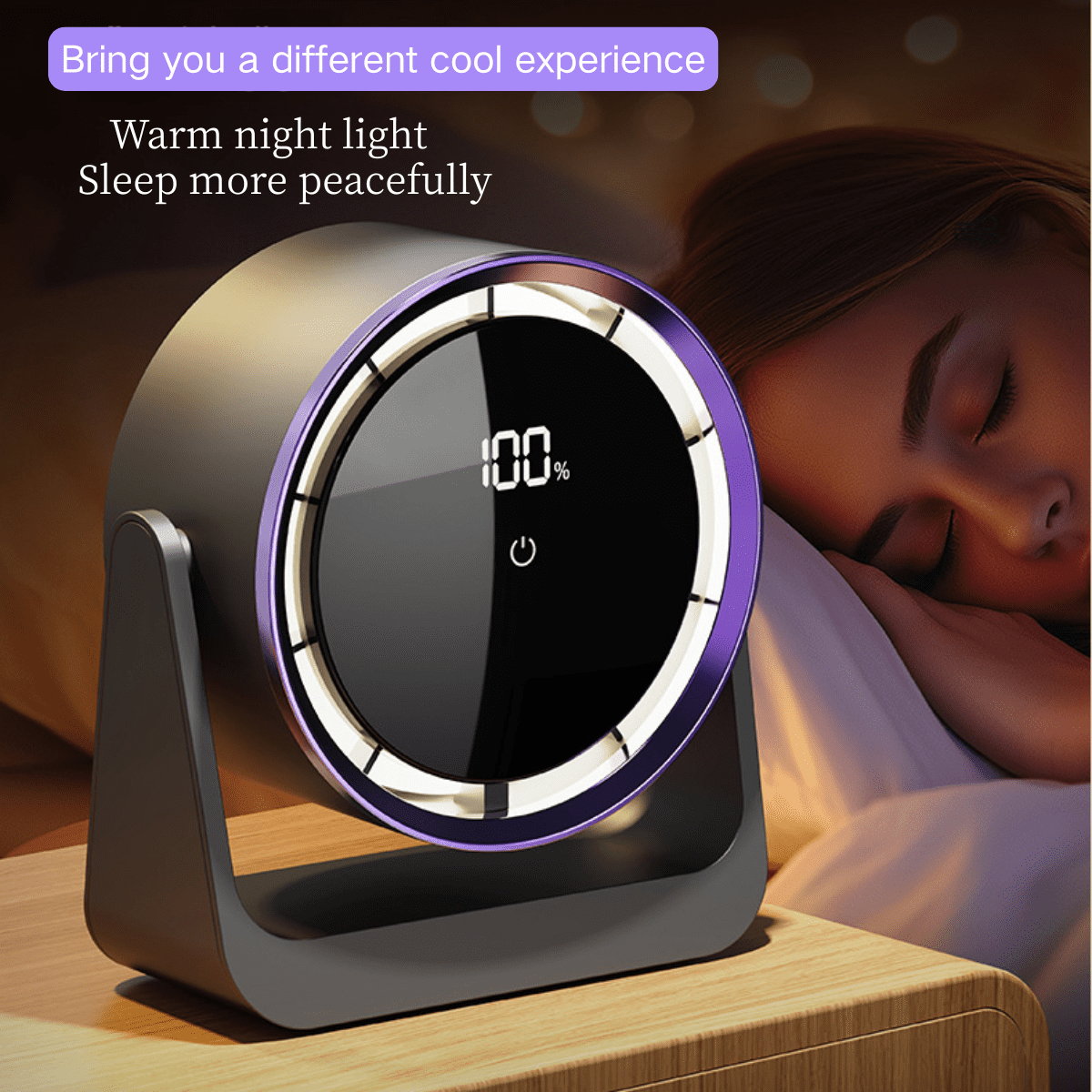 SpaceMuse Desk Fan Quiet Digital Display Portable 360°Rotate, Whole Room Air Circulator Fan with 5 Speeds, Small Travel Camping Table Fan for Bedroom, Gray