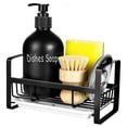 thumbnail image 3 of Sponge Holder for Kitchen Sink- Stainless Steel Kitchen Sink Caddy for Organizing Sponge, Brush & Soap Dish Dispenser, Kitchen Sink Organizer Rack with Adhesive or Counter top, Black, 3 of 7