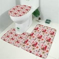 thumbnail image 2 of Pink Christmas Red Truck and Snowman Pattern Bathroom Rugs Sets 3 Piece,Toilet Cover Set,Absorbent Non Slip Bathroom Mats Sets with U-Shaped Contour Rug Toilet Rug Set, 2 of 5