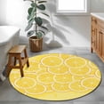 thumbnail image 3 of Round Rug 4Ft Washable Non-Slip, Yellow Lemon Circle Area Rugs for Living Room Bedroom, Summer Botanical Watercolor Modern Art Indoor Floor Mats Carpet Runner for Home Decor Aesthetic, 3 of 8