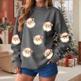 thumbnail image 6 of larppty Retro Santa Sweatshirt for Women Christmas Sweaters Crewneck Oversized Long Sleeve Tops Fashion Outfits (Dark Gray, 3XL), 6 of 9