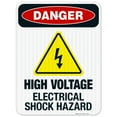 thumbnail image 1 of High Voltage Electrical Shock Hazard Sign, OSHA Danger Sign, 18x24 Reflective Aluminum EGP, 1 of 1
