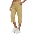 thumbnail image 2 of Pants for Women with Pockets Plus Size Elastic Waist Womens Casual Loose Fitness Wide Leg Outdoor Running Climbing Trousers Joggers Beige M, 2 of 10