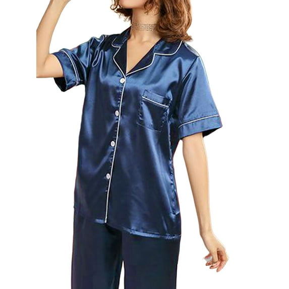 Enwejyy Women's Summer 2Pcs Outfits Solid Color Sleepwear Loungewear Sets Pajamas Sets