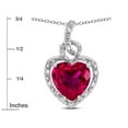 thumbnail image 2 of Star K� Double Love Heart Halo Pendant Necklace with 8mm Created Ruby, 2 of 9