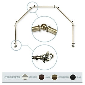 Julian 13 16 5 Sided Bay Window Curtain Rod Antique Brass