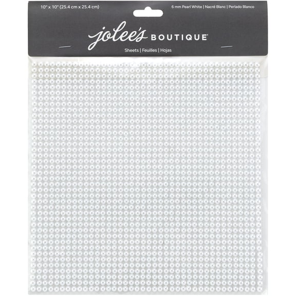 Jolee's Pearl Sticker Sheet 10"X10" 6MM-White