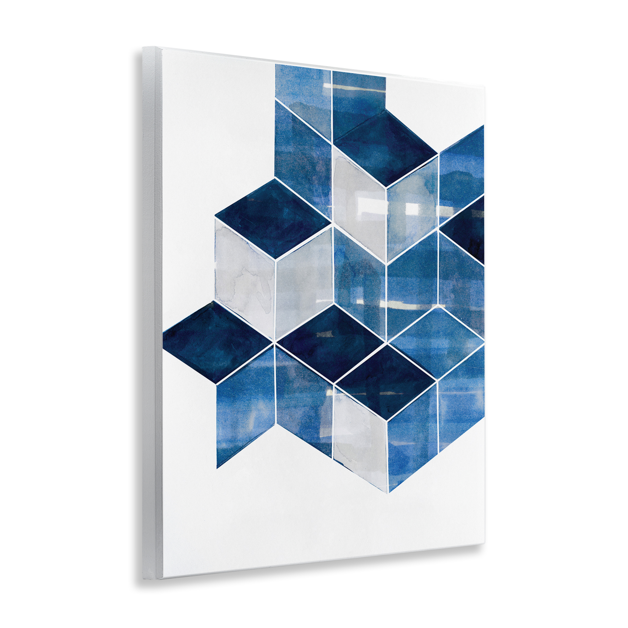Stupell Industries Stacked Geometric Cubes Abstract Painting Unframed Art Print Wall Art, 11 x 14