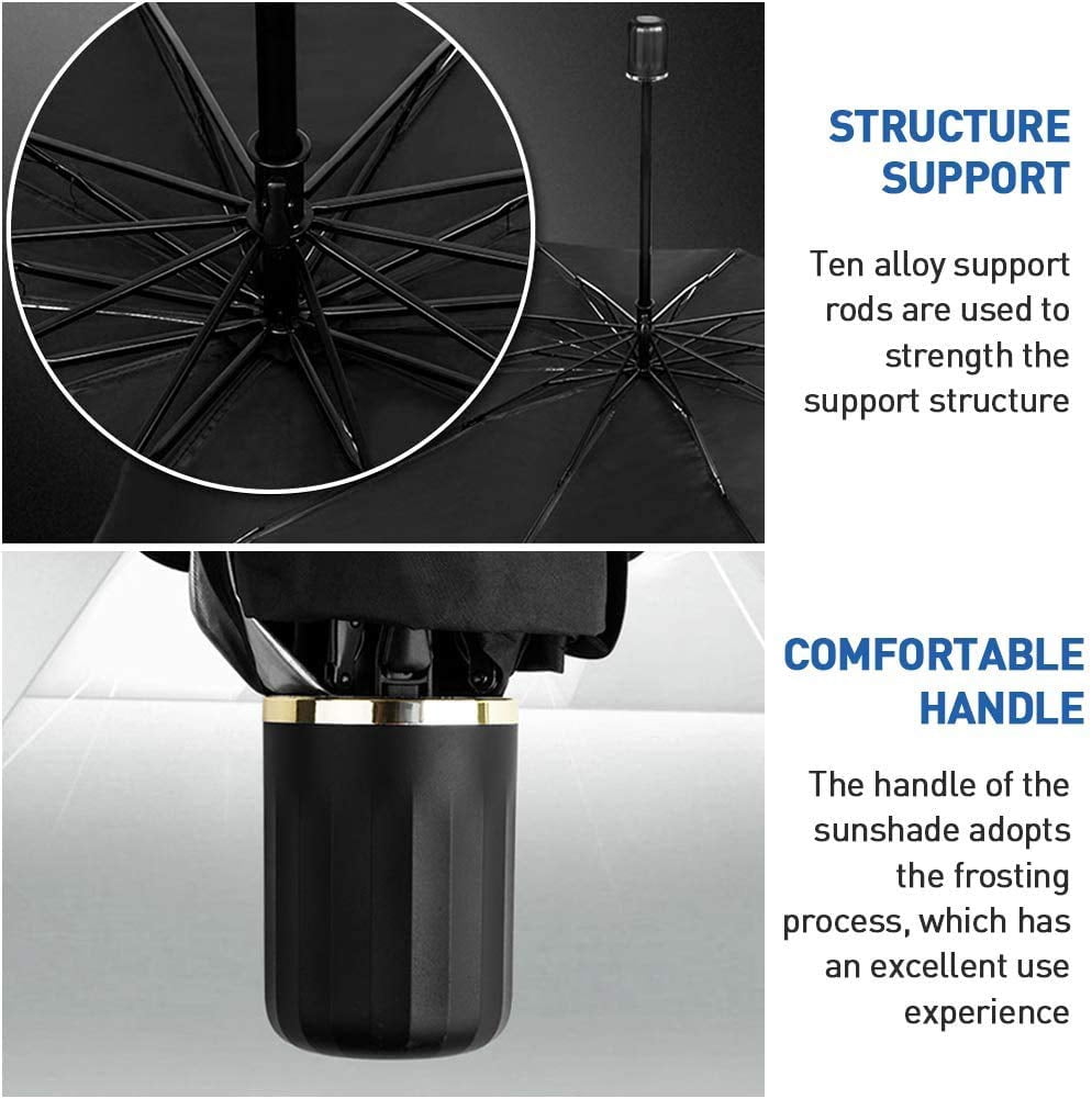 JASVIC Car Windshield Sun Shade Umbrella, Foldable UV Block Sunshade Cover, Classic Shape