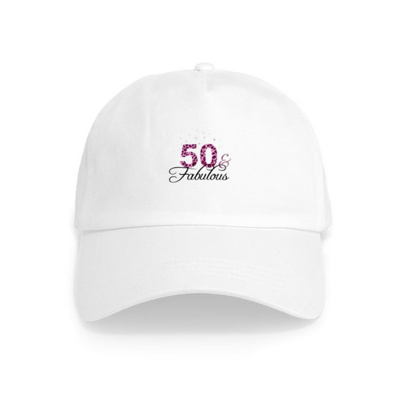 CafePress - 50 And Fabulous Cap - Adjustable 100% Brushed Unisex Casual Cotton Baseball Cap, Beige, 1