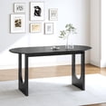 thumbnail image 3 of MAYEERTY 67x33.5x30 Modern Oval Dining Table, Contemporary Home Kitchen Table, Black, 3 of 9