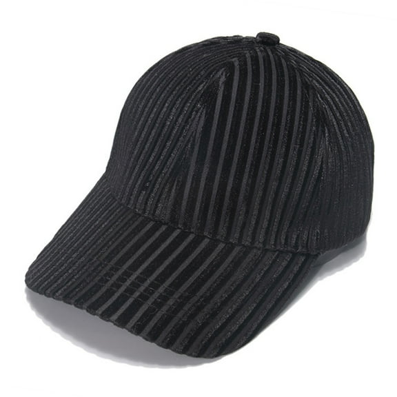 lanema Women Autumn Velvet Ribbed Vertical Striped Baseball Cap Solid Color Adjustable Tie Back Bowknot Outdoor Harajuku Hip Hop Trucker Hat