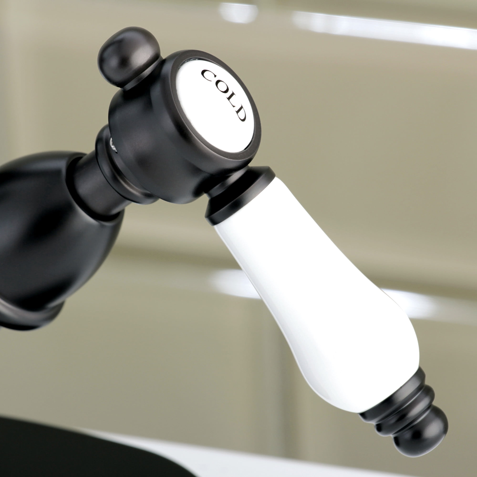 Kingston Brass KS1435BPL Bel-Air Double-Handle 4" Centerset Bathroom Faucet with Brass Pop-Up, Oil Rubbed Bronze