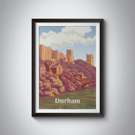 Durham Travel Poster, Uk Travel Print, Durham Castle, Cathedral City, Durham University, River Wear, Newcastle Upon Tyne, England Wall Art Wall Art, Modern Wall Decor, 8x12 UNFRAMED