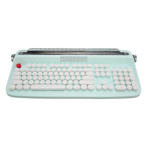 Wire less Typewriter Keyboard, Round Keycap 104 Keys Retro Blue tooth Aesthetic Keyboard with Integrated Stand Wire less Keyboard Tablet Keyboard for Smart Phone Laptop
