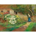 thumbnail image 2 of Hugo Charlemont 14x12 Black Ornate Wood Framed Double Matted Museum Art Print Titled: Farmhouse Garden, 2 of 5