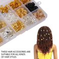 thumbnail image 4 of 200Pcs/box Hair Metal Sheets Ring Braid Metal Hair Cuffs Braiding Bead Dreadlocks Beads Clips with Storage Box, 4 of 11