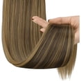 thumbnail image 3 of LAICAIW Extension Longue Queue de Cheval Droite 28 Pouces Enrouler Extensions de Cheveux Synthétiques à Clip pour Femmes, Brun Foncé/doré Auburn, 3 of 6