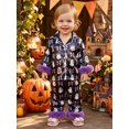 thumbnail image 3 of Cjfdfy Toddler Baby Girls Halloween Fall Clothes Ghost Pumpkin Pajamas Set Printed Fuzzy Trim Long Sleeve Tops And Pants Cute Newborn Baby Girl Halloween Pajamas, 3 of 9