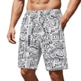 thumbnail image 2 of Men's Lightweight Beach Shorts, Elastic Waist with Aztec-Inspired Geometric Print, Breathable Shorts for Vacation and Outdoor Activities White 3XL, 2 of 9