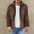thumbnail image 2 of Lovskoo Men's Faux Fur Coat Winter Warm Fashion Leopard Long Sleeve Hooded Casual Outwear Jackets Yellow, 2 of 6