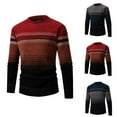 thumbnail image 1 of LOVZFMLL Chandails pour Hommes, Chandail à Col Rond Côtelé à Rayures Color Block, Mode Décontractée, Vêtements d'Automne, Hauts d'Hiver Chauds, 1 of 4