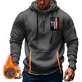 thumbnail image 2 of ZRGHAOYLQ American Flag Sweatshirt for Men Athletic Quarter Zip Hoodies Breathable Long Sleeve Hooded Pullover Trendy Patriotic Workout Sweatshirts with Zipper Pocket Dark Gray L, 2 of 5