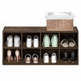 thumbnail image 4 of Furinno FANO 8-Cube Stackable Shoe Rack for Closet Entryway Amber Pine, 4 of 5