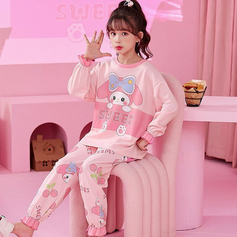 Hello Kitty Kids Pajama Long Sleeve Nightwear Set