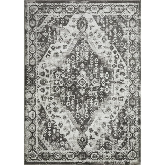 Loomaknoti Rhane Adleigh 9' x 12' Gray Oriental Indoor Area Rug