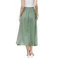 thumbnail image 3 of INSPIRE CHIC Summer Maxi Skirt for Women's Elastic High Waist A Line Swing Long Skirts XS Green, 3 of 6