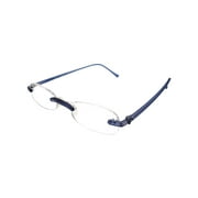 Calabria 714 Flexie Oval Rimless Reading Glasses +1.00 Cobalt Men/Women Bendable One Power Readers Flexible TR90 Frame