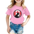 thumbnail image 4 of T-shirts pour Filles, Manches Courtes, Col Rond, Été, Coupe Décontractée, Basiques, Rose, 6 Ans-7 Ans, 4 of 4