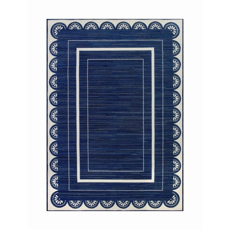 The Pioneer Woman, 7'x10' Navy & Cream Scallop Outdoor Rug