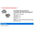 thumbnail image 2 of Front Wheel Hub Assembly Set - Compatible with 1992 Lincoln Mark VII, 2 of 2