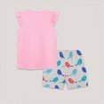 thumbnail image 3 of Toddler Girls Summer Clothes Baby Kids 1T 2T 3T 4T 5T 6T 7T Flying Sleeve Cute Cartoon Printed T-Shirt Tops + Shorts Outfits Sets Kaprioy Toddler Girl Summer Outfits, 3 of 6