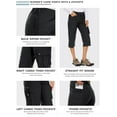 thumbnail image 3 of Women's Cargo Capris Pants High Waist Waterproof Hiking Casual Travel Summer Pants for Women with 6 Pockets, 3 of 6